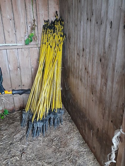 Gelbe Fibrglaspfähle